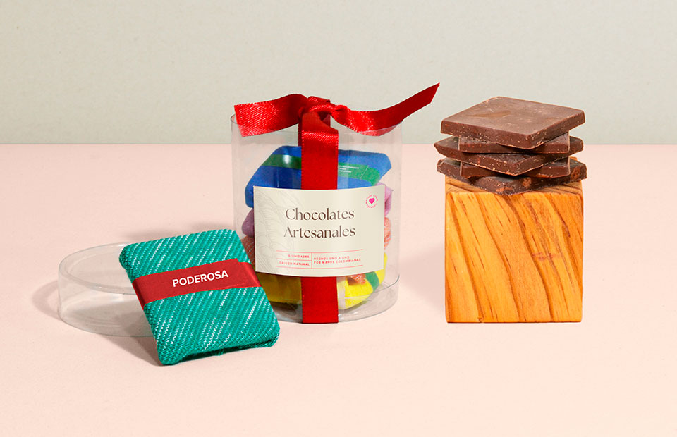 Chocolates artesanales en tubo