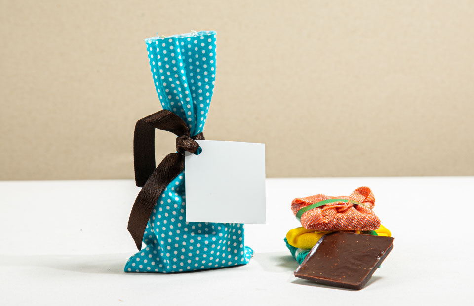 Chocolates artesanales en tela