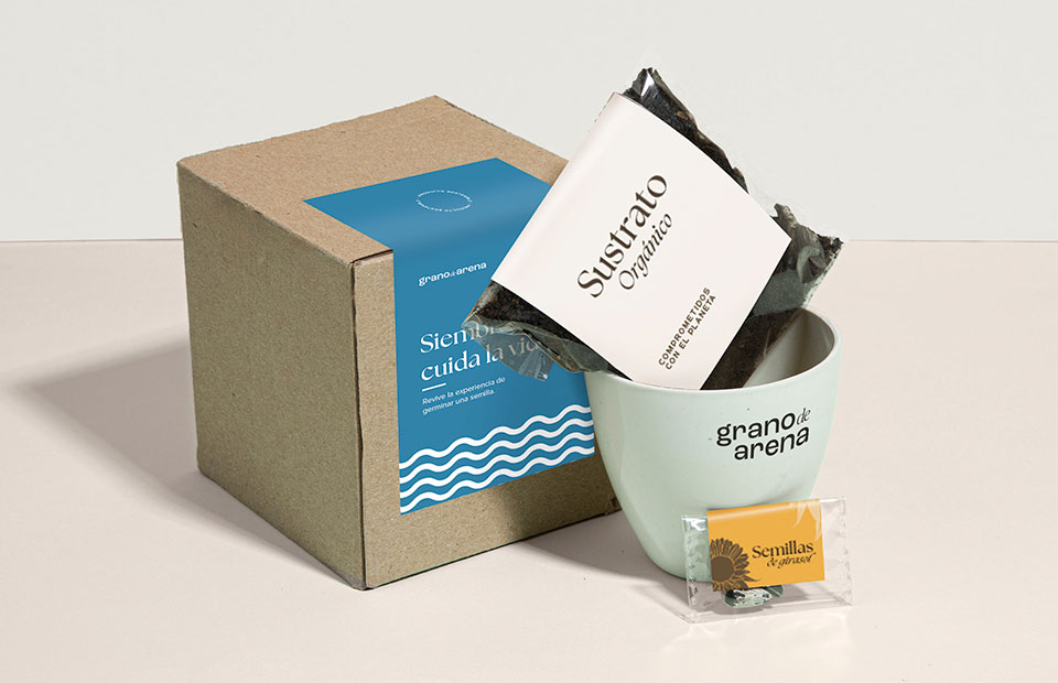 Kit siembra con matera pet reciclado
