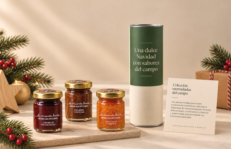 Colección de mermeladas del campo colombiano