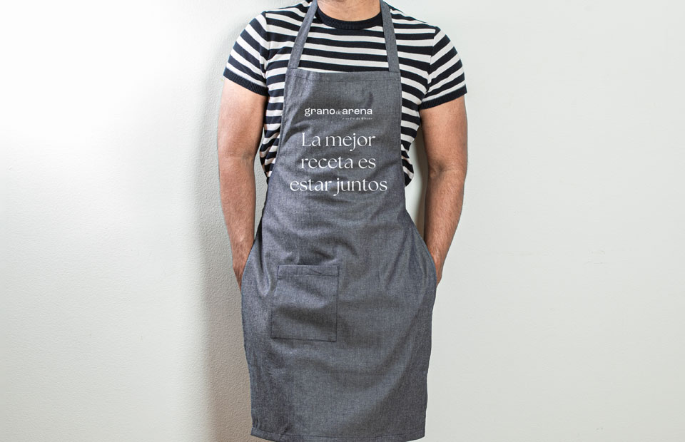 Delantal largo en Denim