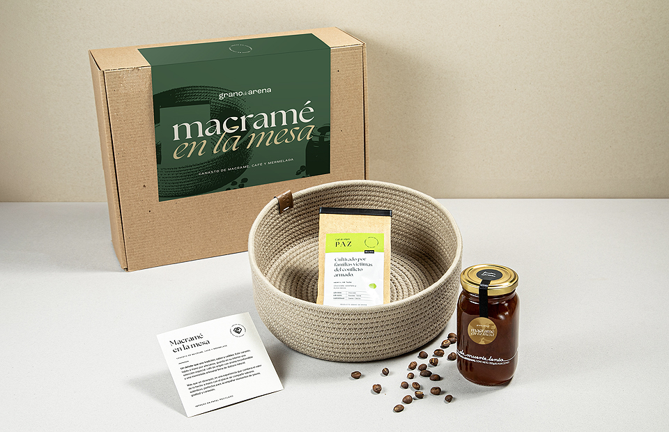 Macramé en la mesa