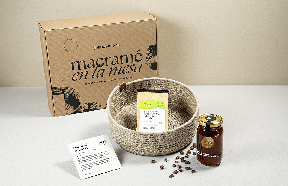 Macramé en la mesa