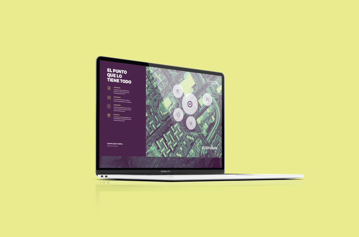 Diseño  para propuesta de identidad para proyecto inmobiliario Ecoforum - Terranum