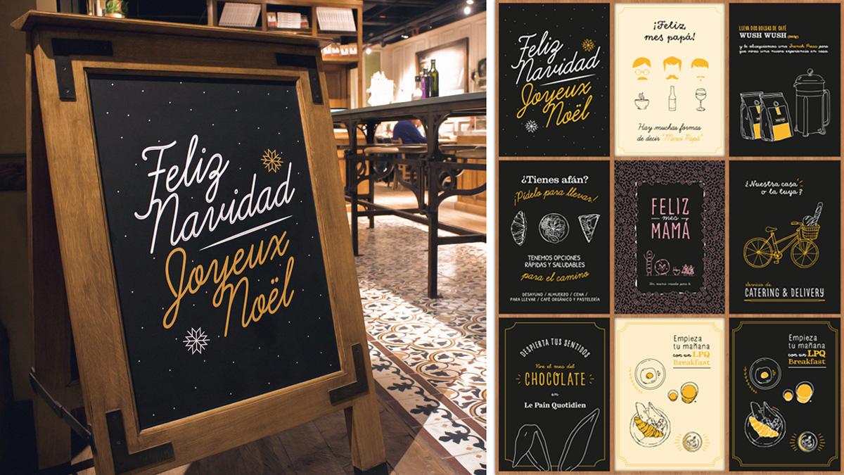 Aplicación de manual de marca en comunicación gráfica en retail y redes sociales para apertura en Colombia - Le Pain Quotidien