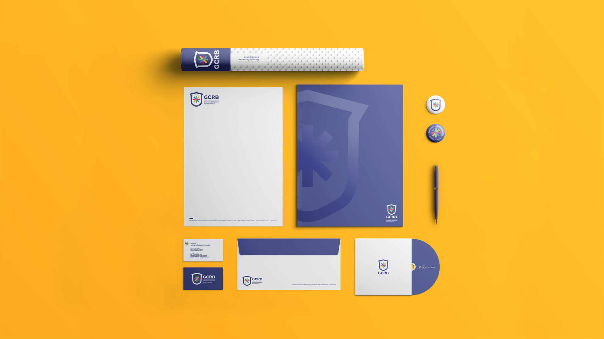 Diseño de marca - Página web - Contenido para redes - Producción de papelería y merchandising - Gimnasio Campestre Reino Británico