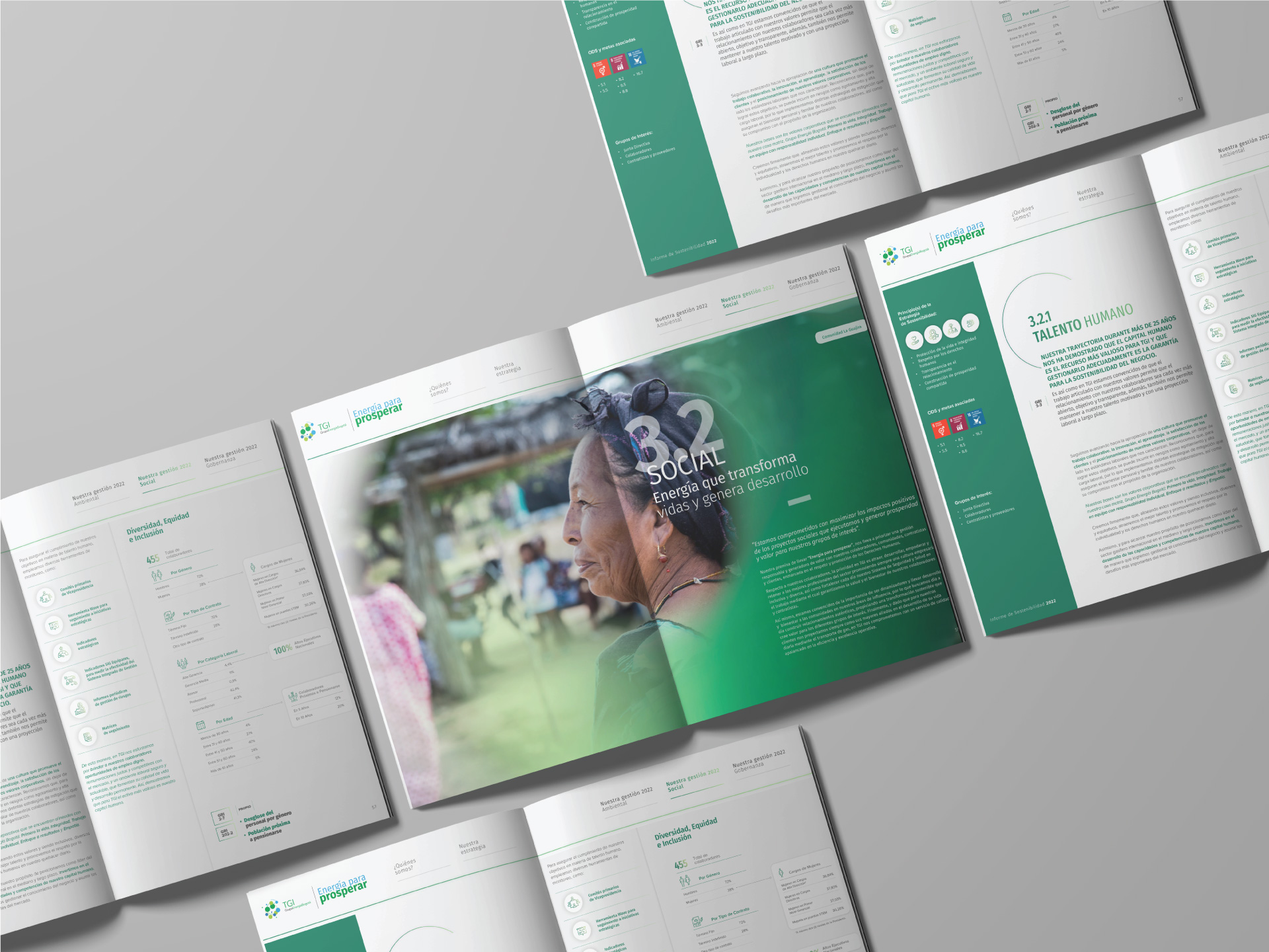 Diseño editorial para Informes de Sostenibilidad 2022 "Energía para Prosperar" - TGI Diseño editorial para Informes de Sostenibilidad 2022 "Energía para Prosperar" - TGI