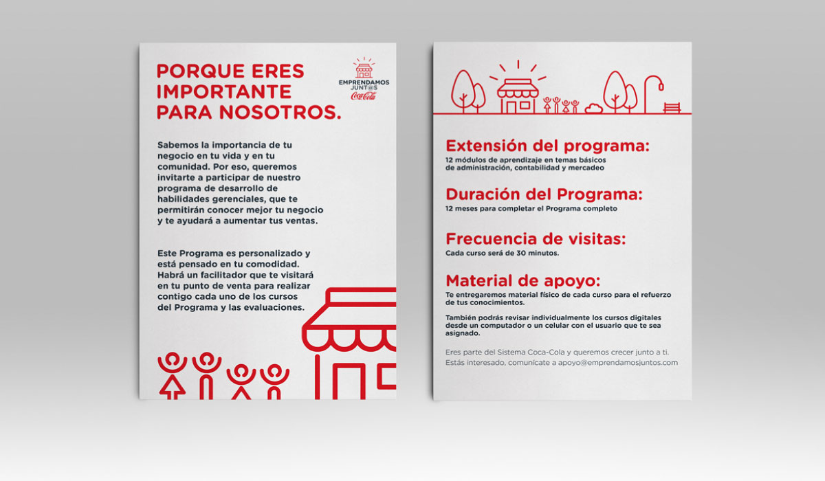 Concepto creativo, diseño gráfico, Cursos virtuales, videos y animaciones para la implementación de  Programa regional de capacitación a tenderas - Coca Cola Company