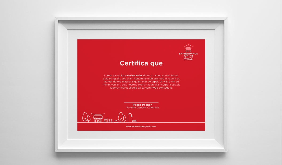 Concepto creativo, diseño gráfico, Cursos virtuales, videos y animaciones para la implementación de  Programa regional de capacitación a tenderas - Coca Cola Company