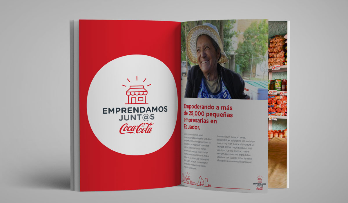 Concepto creativo, diseño gráfico, Cursos virtuales, videos y animaciones para la implementación de  Programa regional de capacitación a tenderas - Coca Cola Company