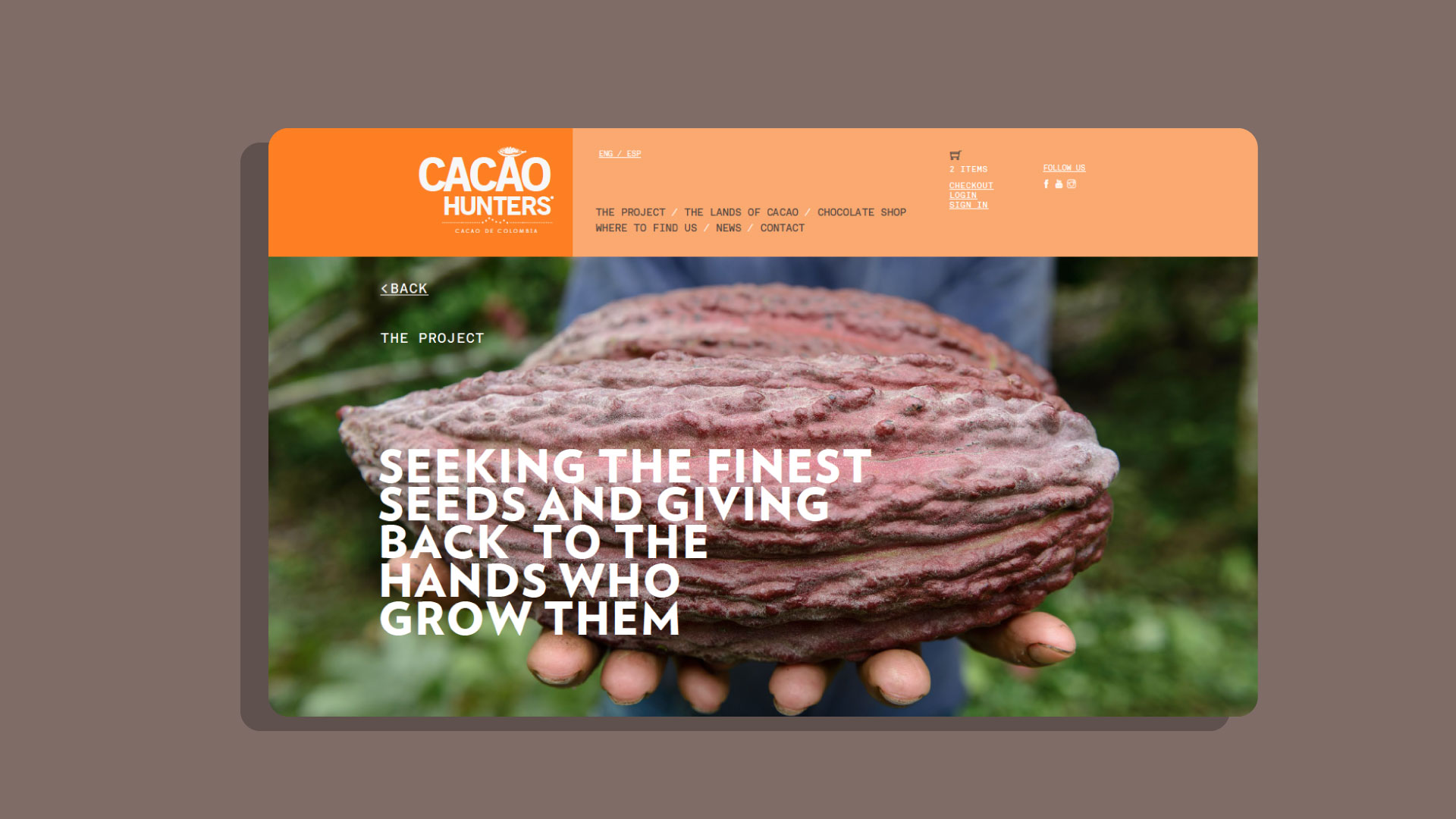 Cacao Hunters - Página web