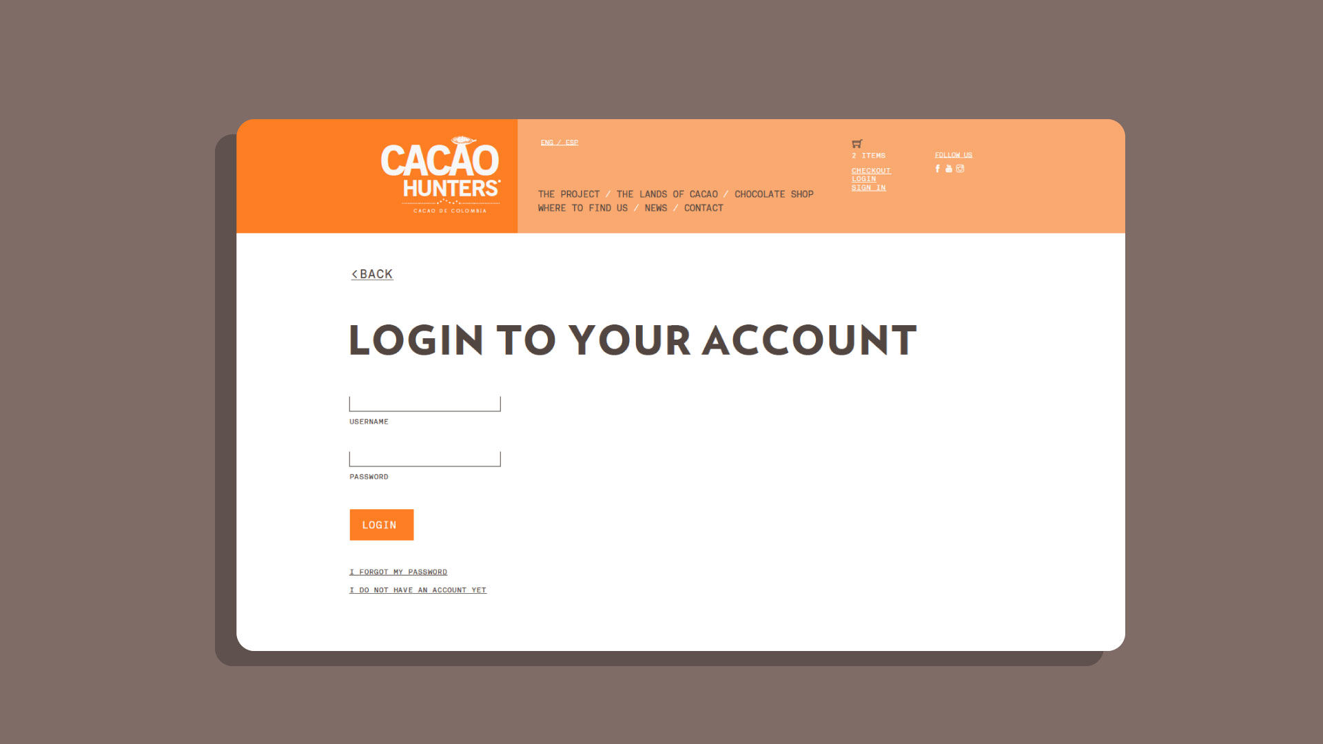 Página web - Cacao Hunters