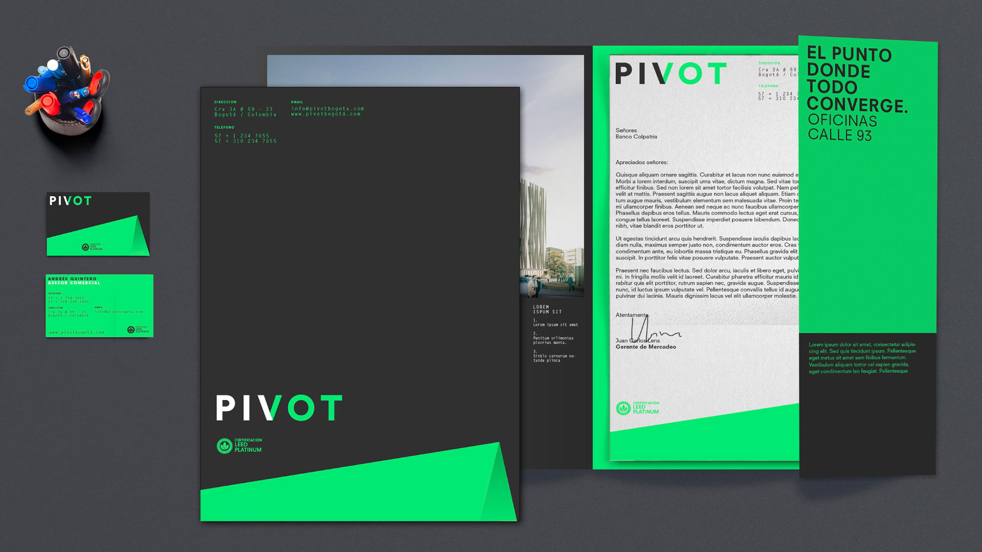 Diseño para propuesta de identidad para proyecto inmobiliario Pivot - Terranum Diseño para propuesta de identidad para proyecto inmobiliario Pivot - Terranum