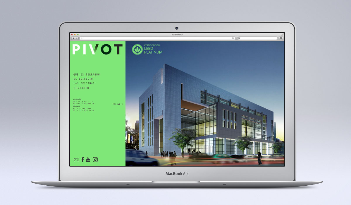 Diseño  para propuesta de identidad para proyecto inmobiliario Pivot - Terranum