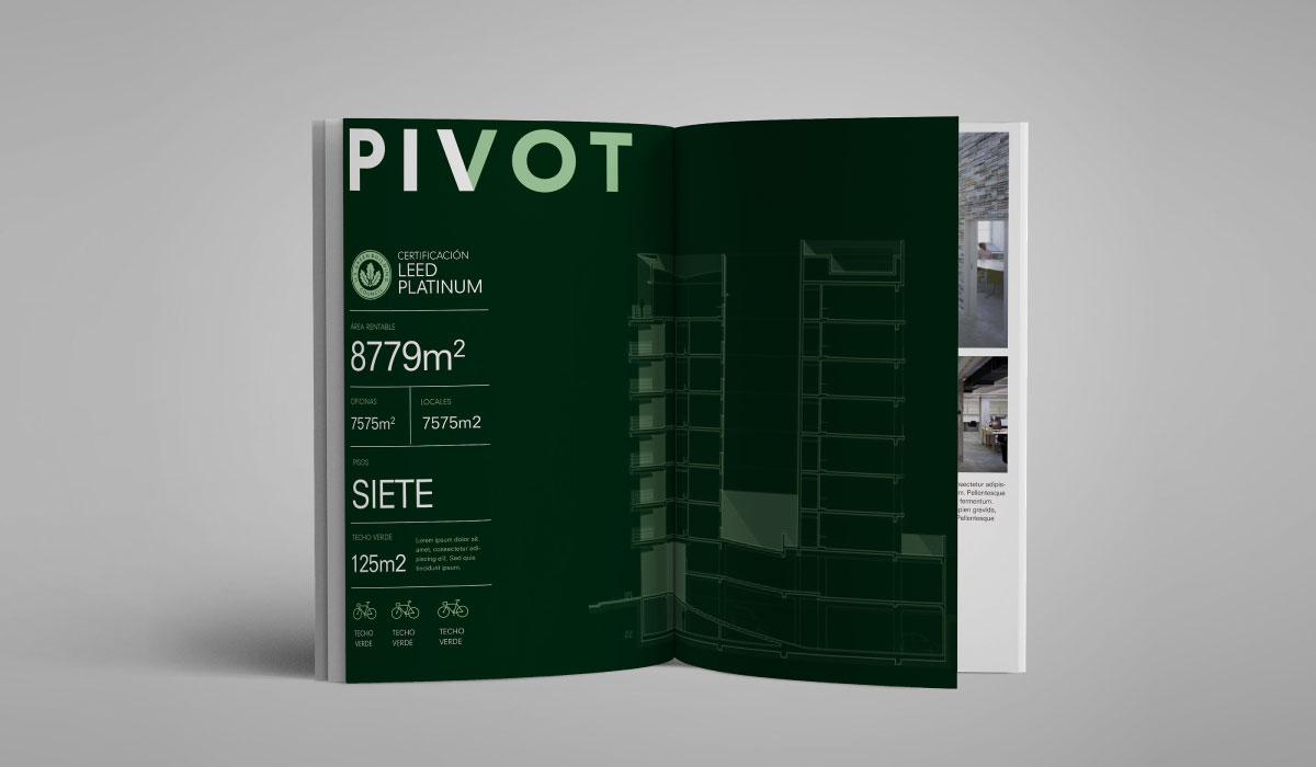 Diseño  para propuesta de identidad para proyecto inmobiliario Pivot - Terranum