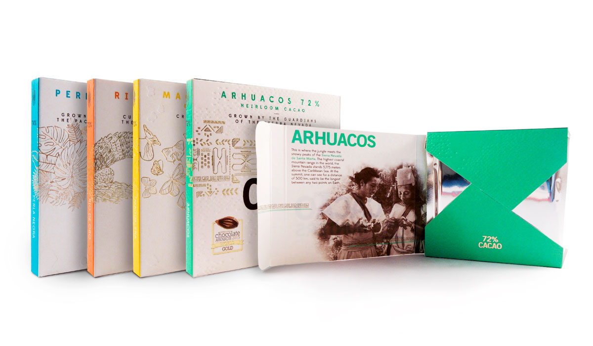 Diseño de marca, empaques, stands, página web - Cacao Hunters