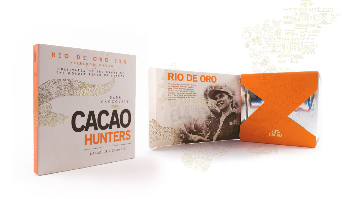Diseño de marca, empaques, stands, página web - Cacao Hunters