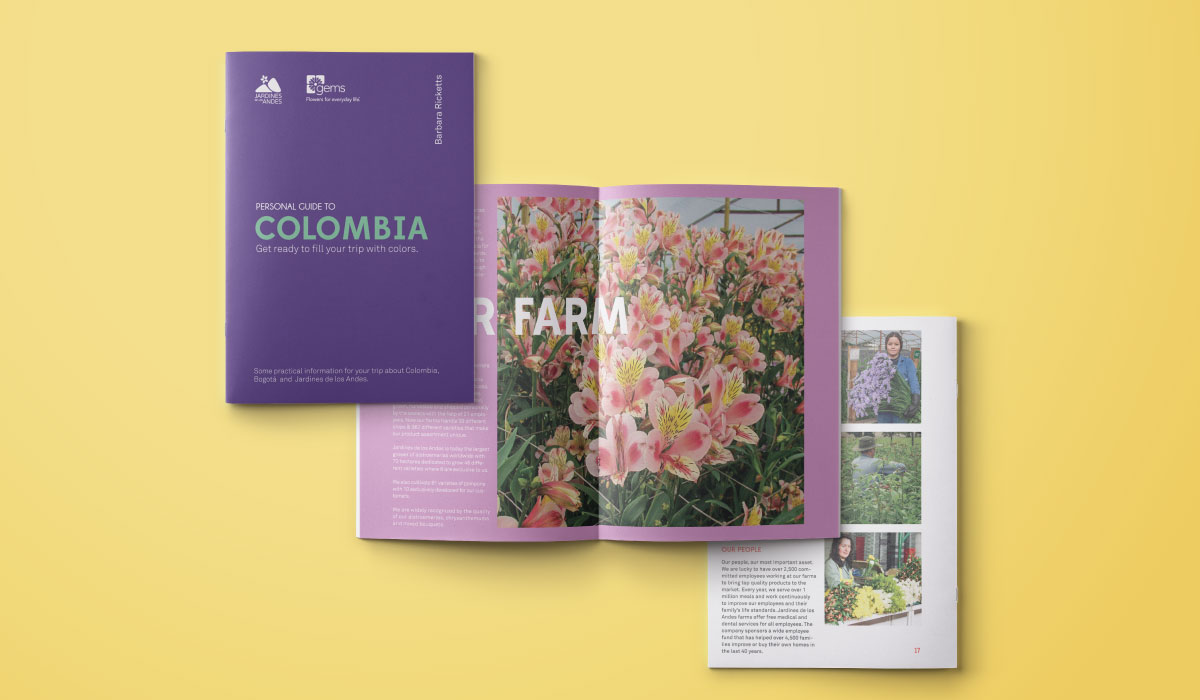 Arquitectura de marca y diseño de piezas para ferias, videos - Jardines de los Andes