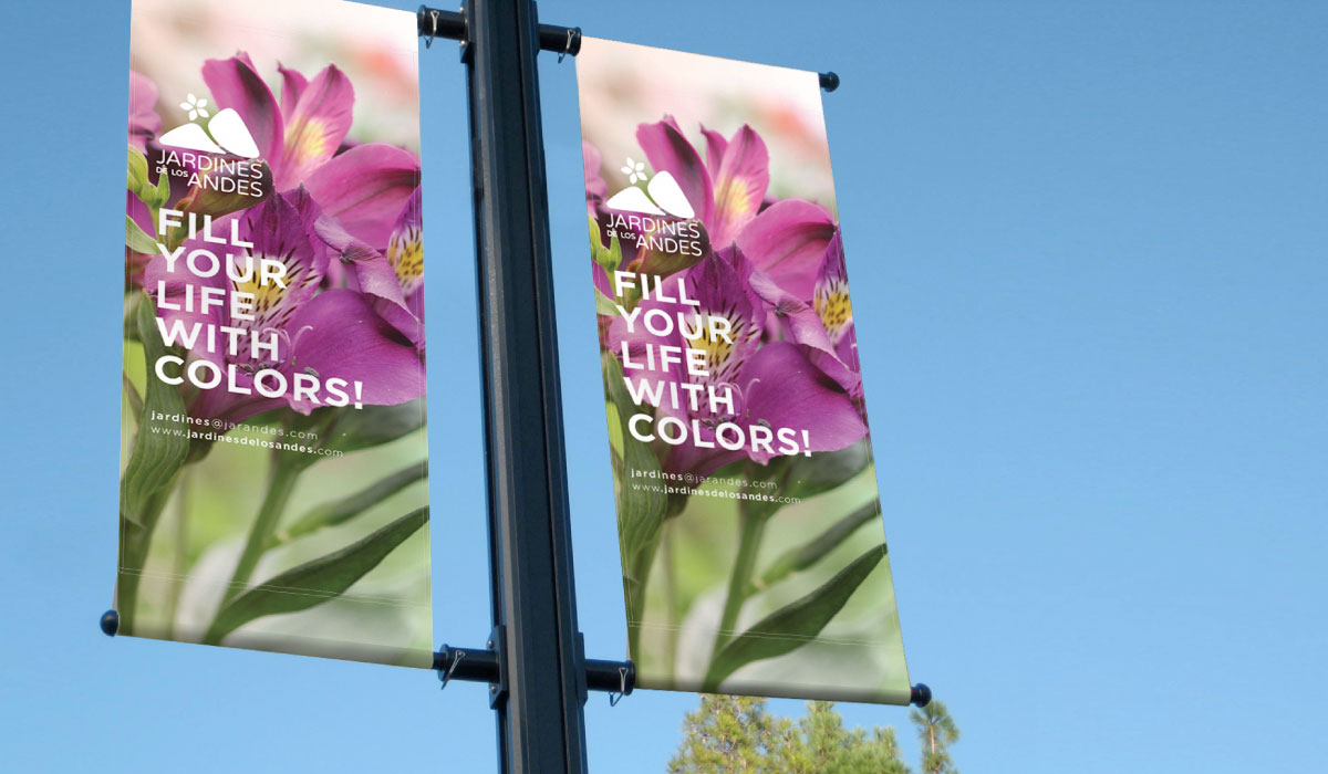 Arquitectura de marca y diseño de piezas para ferias, videos - Jardines de los Andes
