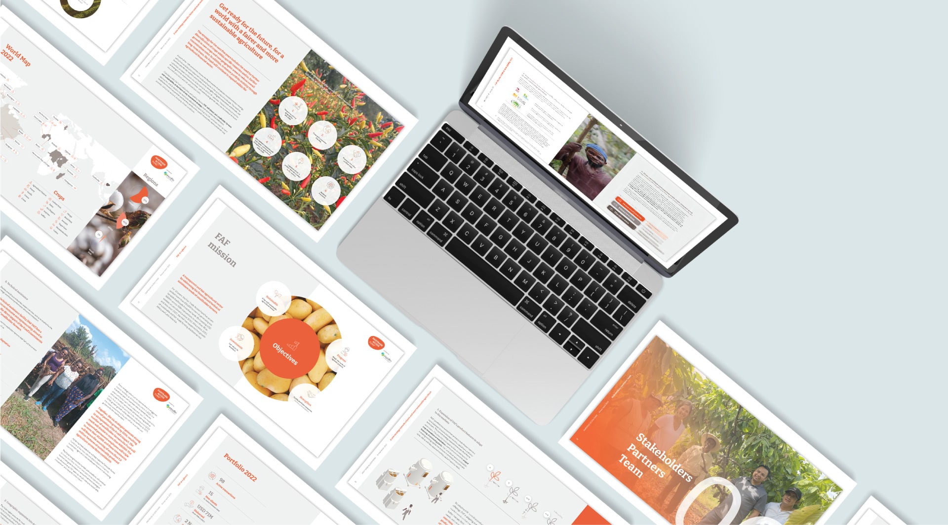 Diseño editorial para Informe de Sostenibilidad 2022 -  Fairtrade Access Fund - INCOFIN